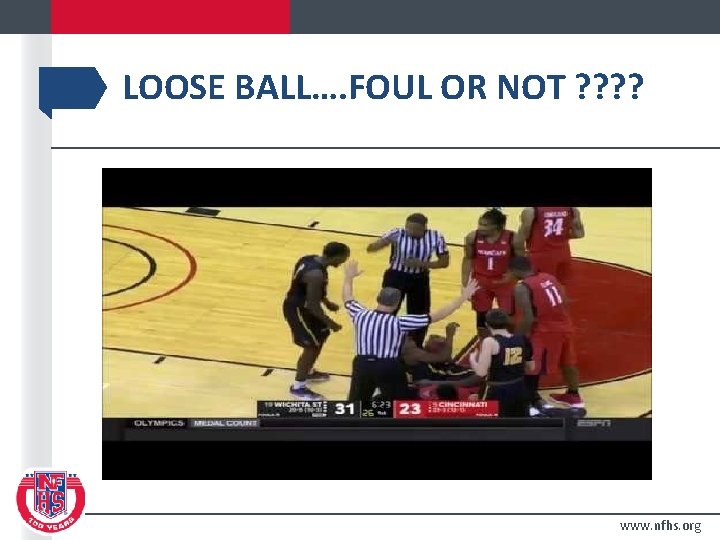 LOOSE BALL…. FOUL OR NOT ? ? www. nfhs. org 