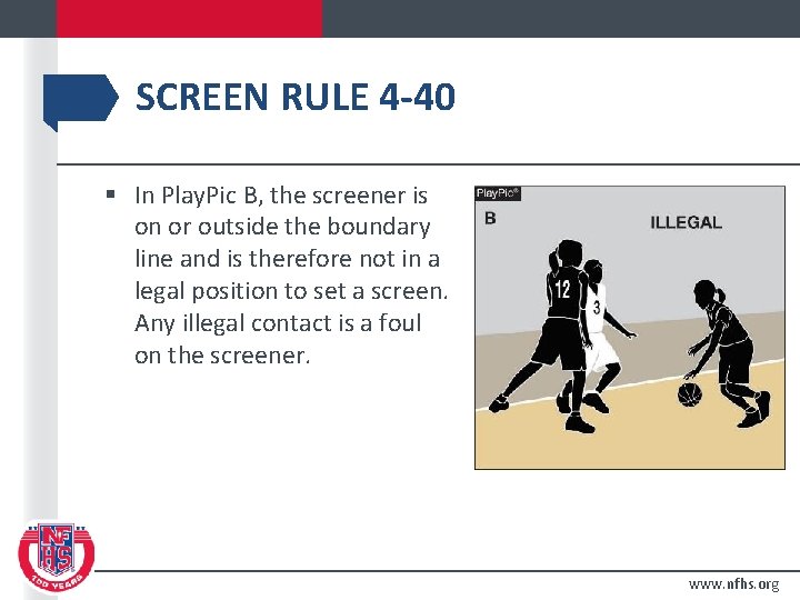 SCREEN RULE 4 -40 § In Play. Pic B, the screener is on or