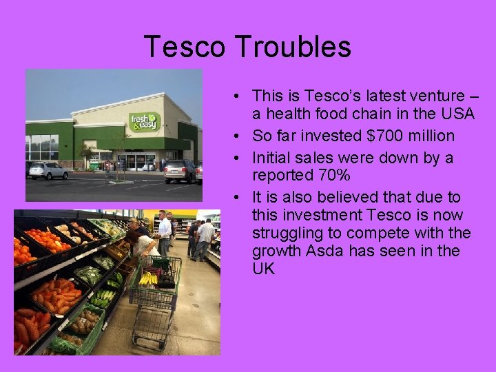 Tesco Troubles • This is Tesco’s latest venture – a health food chain in