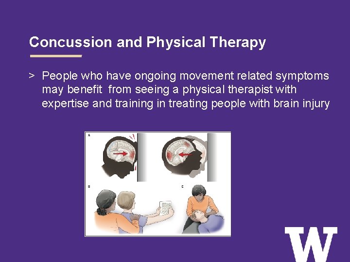 Concussion and Physical Therapy > People who have ongoing movement related symptoms may benefit