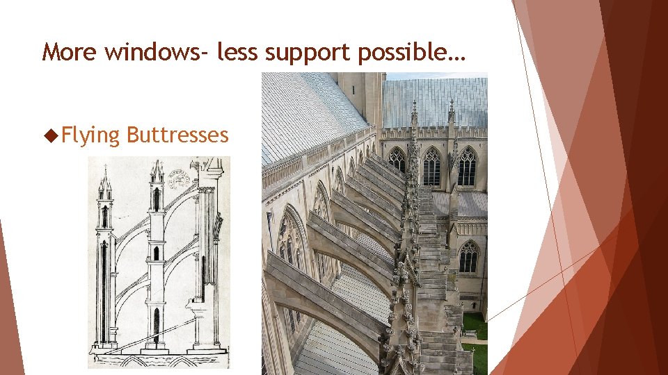 More windows- less support possible… Flying Buttresses 