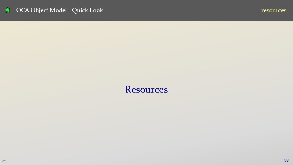 OCA Object Model - Quick Look resources Resources v 02 58 OCA Object Model - Quick Look resources Resources v 02 58