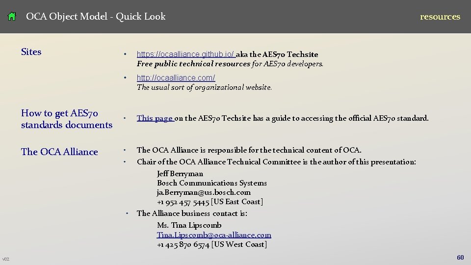 OCA Object Model - Quick Look Sites v 02 resources • https: //ocaalliance. github. OCA Object Model - Quick Look Sites v 02 resources • https: //ocaalliance. github.