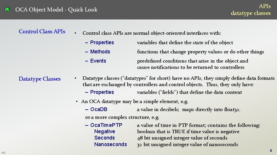 APIs datatype classes OCA Object Model - Quick Look Control Class APIs Datatype Classes APIs datatype classes OCA Object Model - Quick Look Control Class APIs Datatype Classes