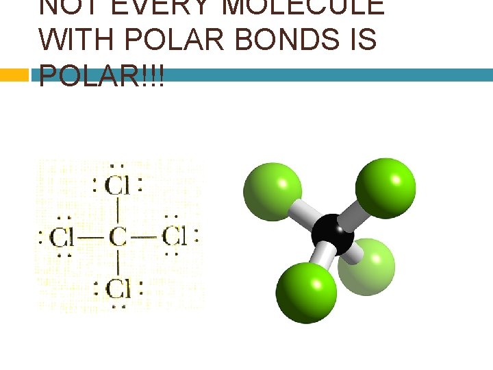 NOT EVERY MOLECULE WITH POLAR BONDS IS POLAR!!! 