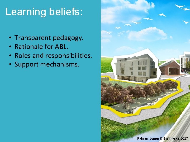 Learning beliefs: • • Transparent pedagogy. Rationale for ABL. Roles and responsibilities. Support mechanisms. Learning beliefs: • • Transparent pedagogy. Rationale for ABL. Roles and responsibilities. Support mechanisms.