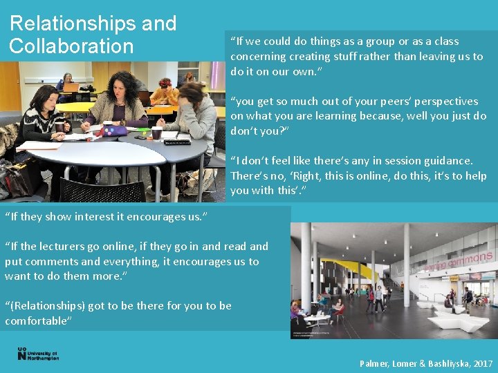 Relationships and Collaboration “If we could do things as a group or as a Relationships and Collaboration “If we could do things as a group or as a