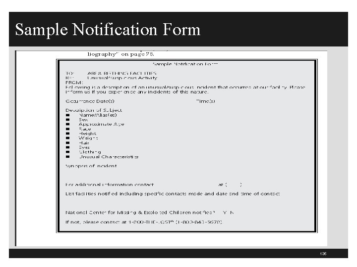 Sample Notification Form 135 