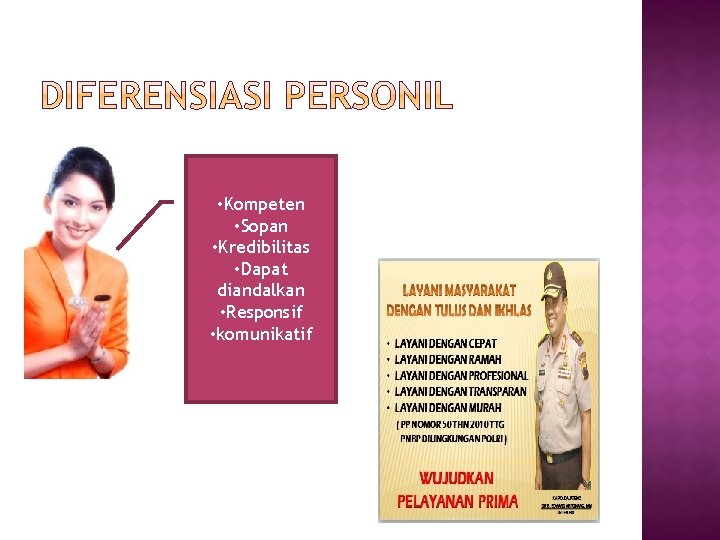  • Kompeten • Sopan • Kredibilitas • Dapat diandalkan • Responsif • komunikatif