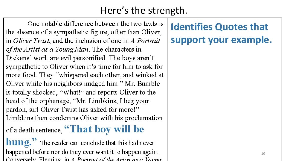 Here’s the strength. One notable difference between the two texts is the absence of