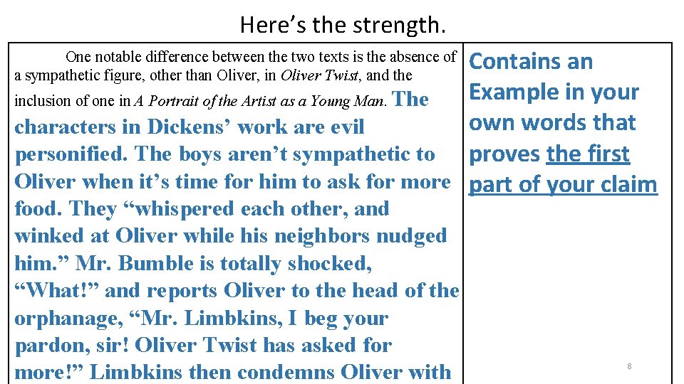 Here’s the strength. Contains an Example in your inclusion of one in A Portrait