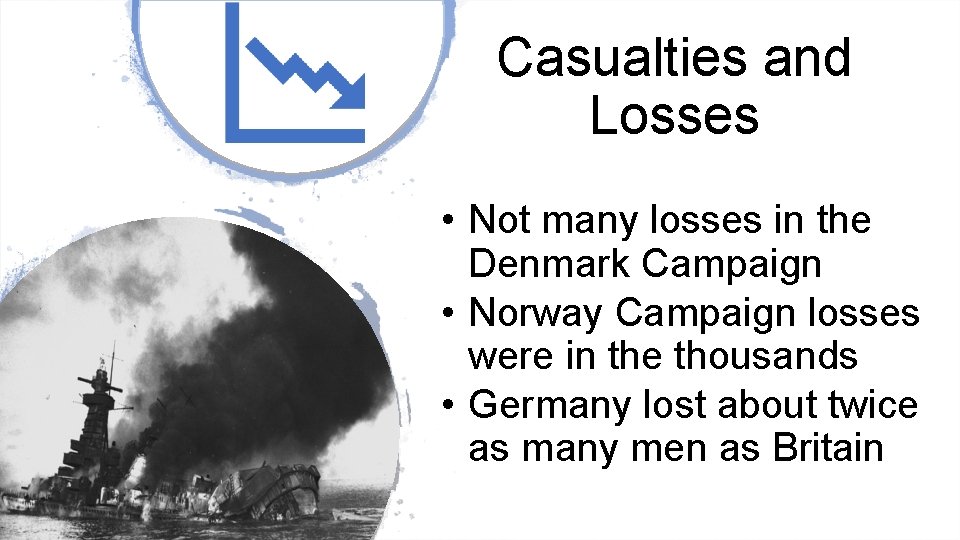 Casualties and Losses • Not many losses in the Denmark Campaign • Norway Campaign