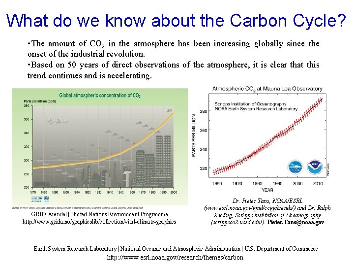 What do we know about the Carbon Cycle? • The amount of CO 2