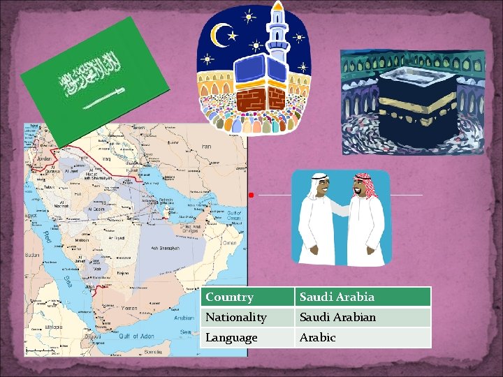 Country Saudi Arabia Nationality Saudi Arabian Language Arabic 