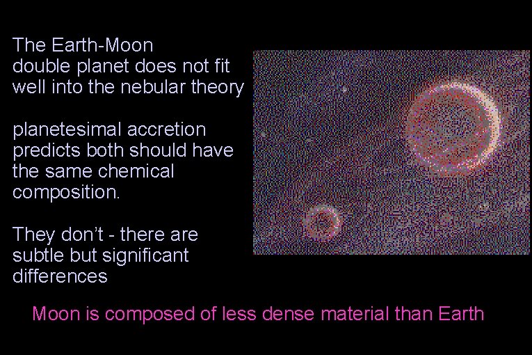 The Earth-Moon double planet does not fit well into the nebular theory planetesimal accretion