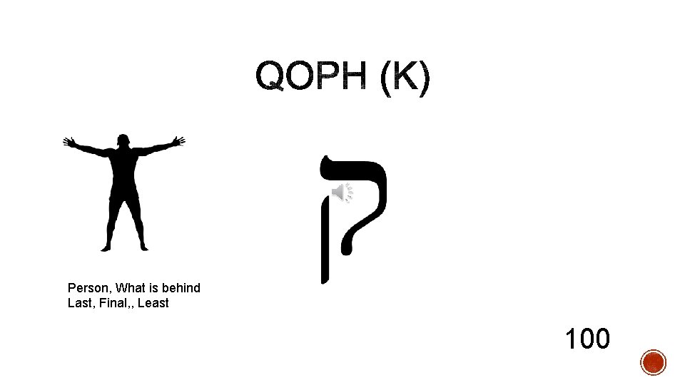 Person, What is behind Last, Final, , Least 100 