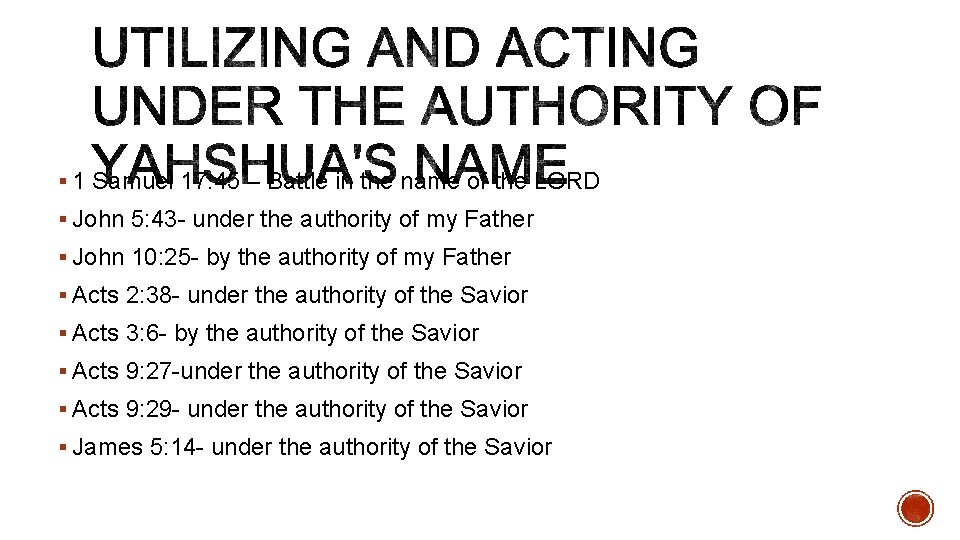 § 1 Samuel 17: 45 – Battle in the name of the LORD §