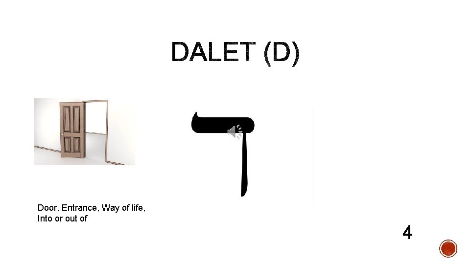 Door, Entrance, Way of life, Into or out of 4 