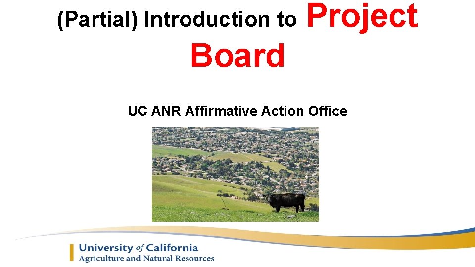 (Partial) Introduction to Project Board UC ANR Affirmative Action Office 