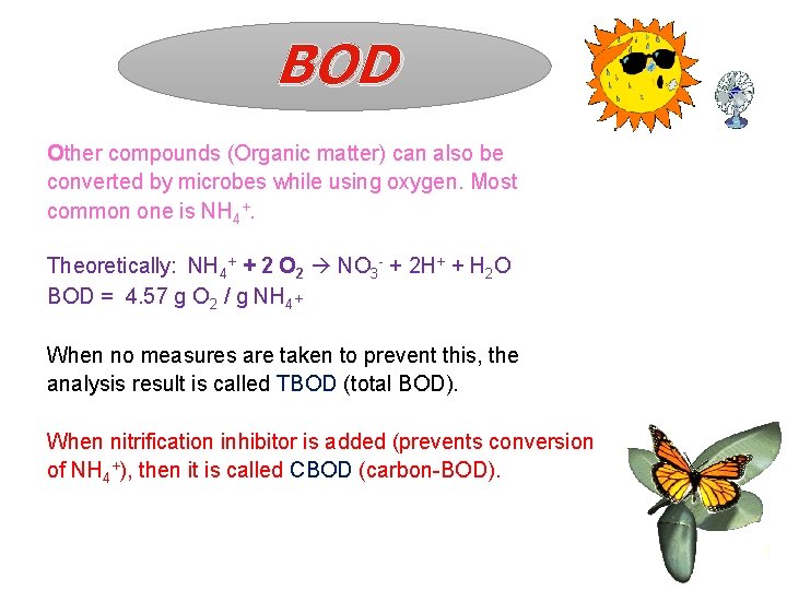 BOD Other compounds (Organic matter) can also be converted by microbes while using oxygen.