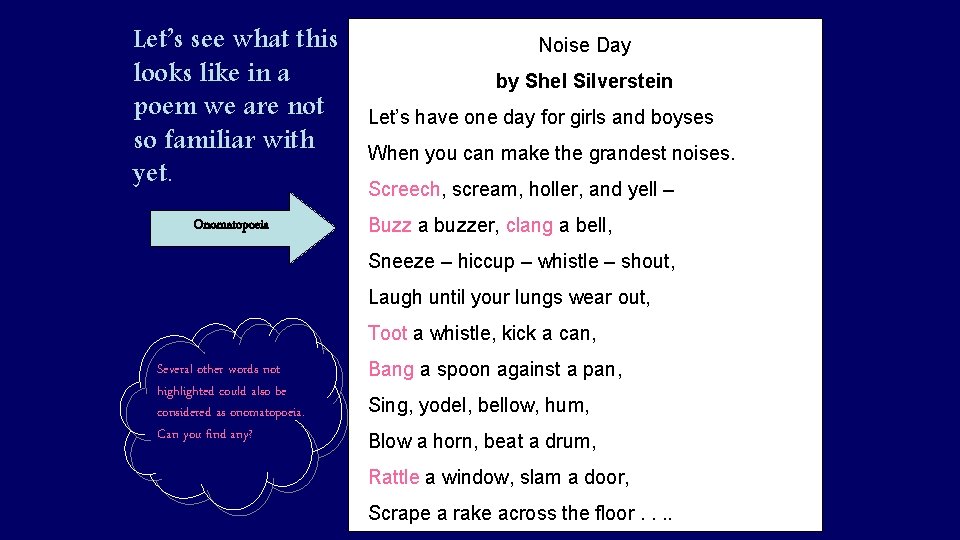 Let’s see what this looks like in a poem we are not so familiar