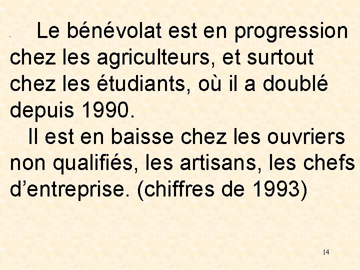 Le bénévolat est en progression chez les agriculteurs, et surtout chez les étudiants, où