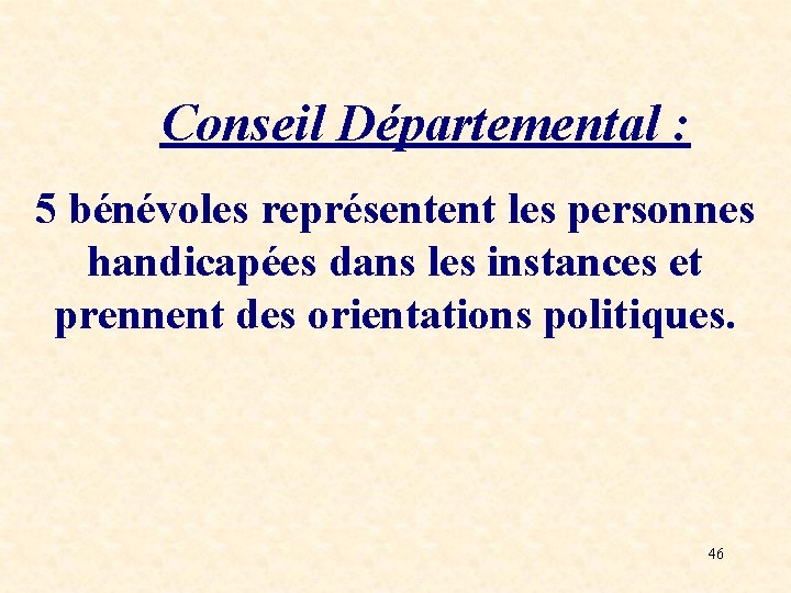 Conseil Départemental : 5 bénévoles représentent les personnes handicapées dans les instances et prennent