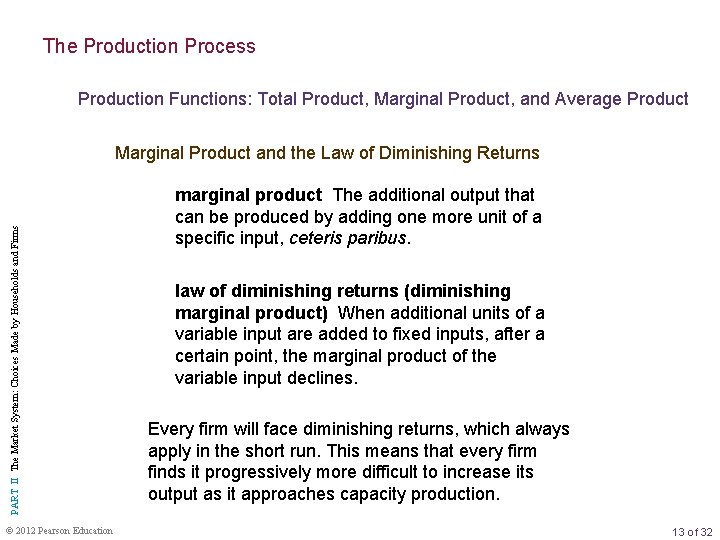 The Production Process Production Functions: Total Product, Marginal Product, and Average Product PART II