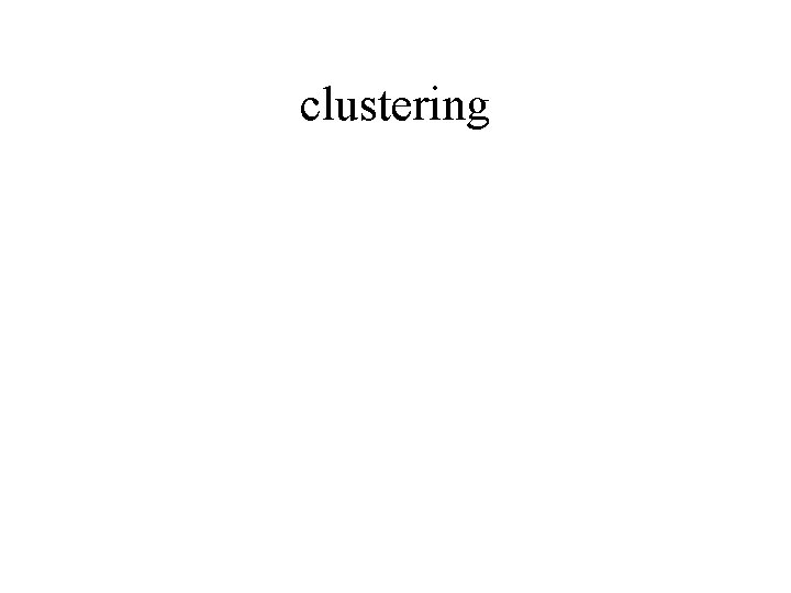clustering 