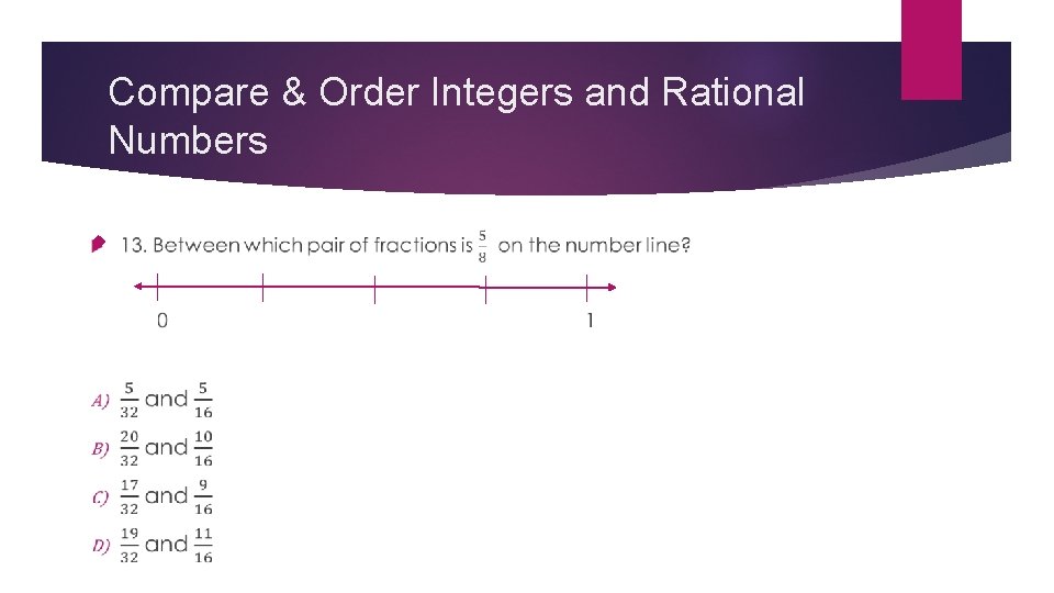 Compare & Order Integers and Rational Numbers 