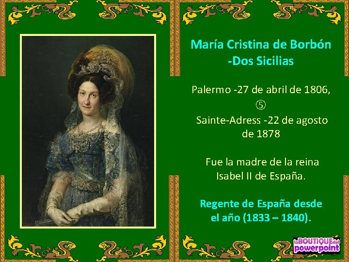 María Cristina de Borbón -Dos Sicilias Palermo -27 de abril de 1806, Sainte-Adress -22