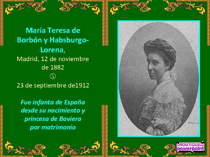 María Teresa de Borbón y Habsburgo. Lorena, Madrid, 12 de noviembre de 1882 23