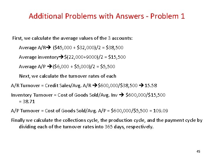 Additional Problems with Answers - Problem 1 First, we calculate the average values of