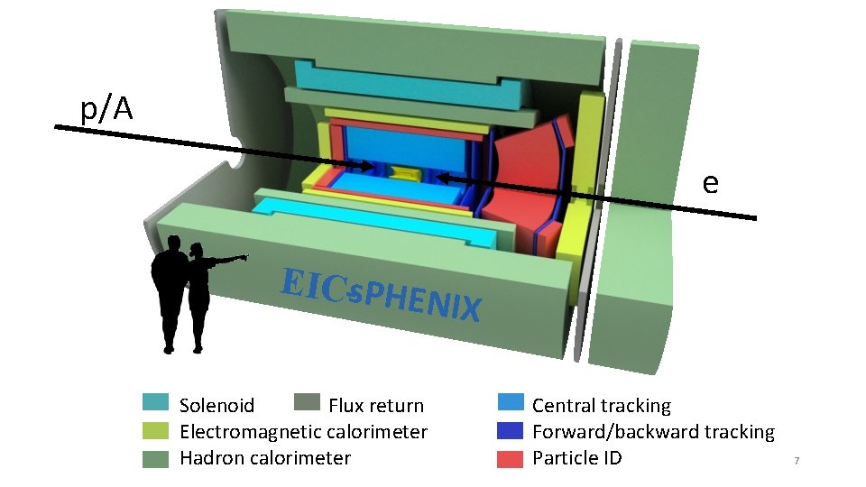 p/A e EIC-s. PHE NIX Solenoid Flux return Electromagnetic calorimeter Hadron calorimeter Central tracking