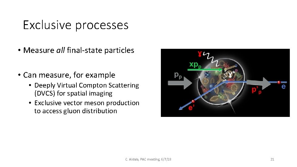 Exclusive processes • Measure all final-state particles • Can measure, for example • Deeply