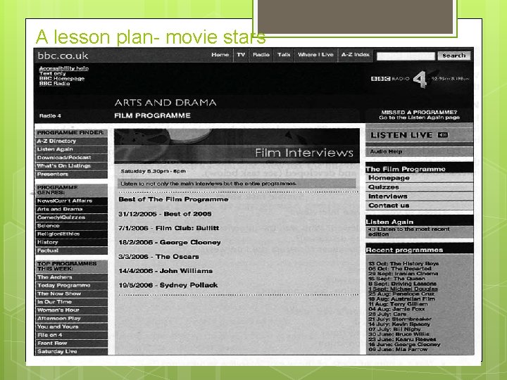 A lesson plan- movie stars 