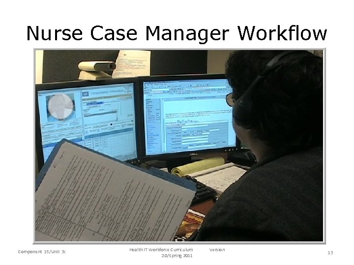 Nurse Case Manager Workflow Component 15/Unit 3 c Health IT Workforce Curriculum 2. 0/Spring