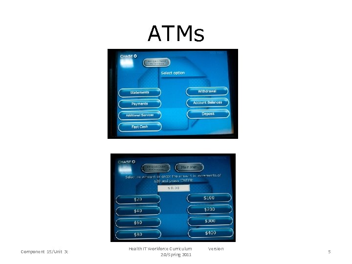 ATMs Component 15/Unit 3 c Health IT Workforce Curriculum 2. 0/Spring 2011 Version 5