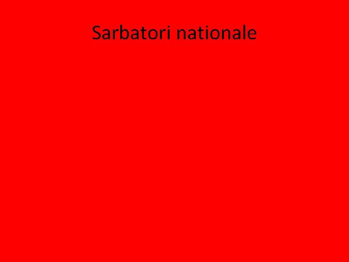 Sarbatori nationale 