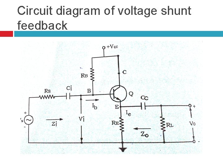 Circuit diagram of voltage shunt feedback 