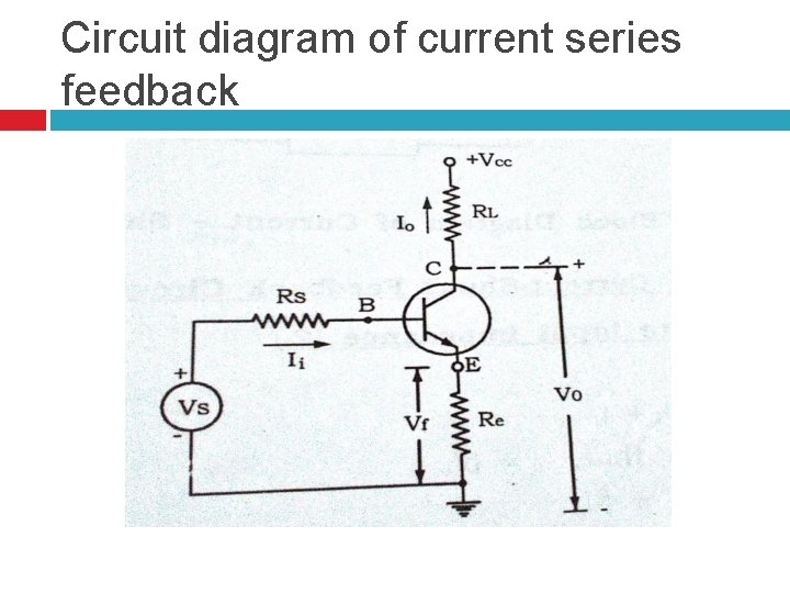 Circuit diagram of current series feedback 