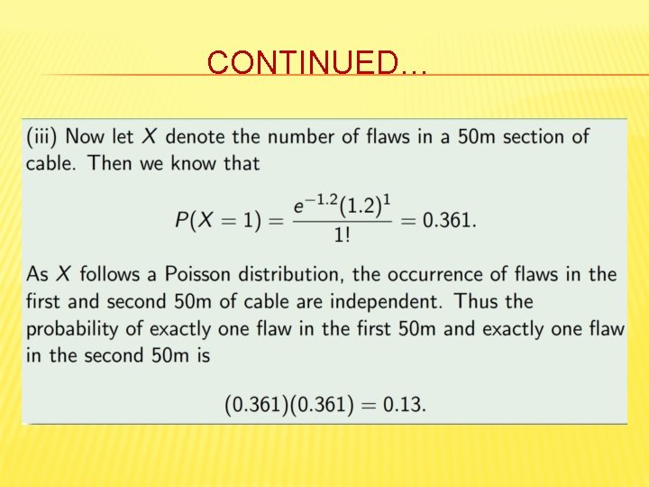CONTINUED…  CONTINUED…
