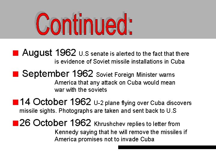 August 1962 U. S senate is alerted to the fact that there is evidence