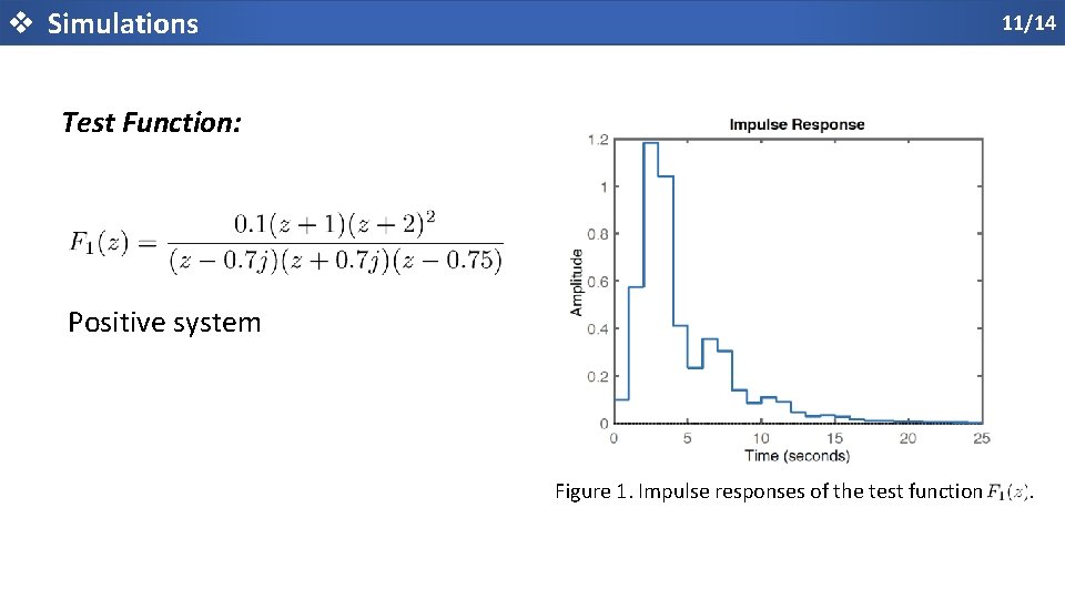 v Simulations 11/14 Test Function: Positive system Figure 1. Impulse responses of the test