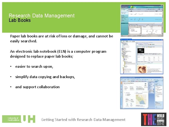 Research Data Management Lab Books Paper lab books are at risk of loss or