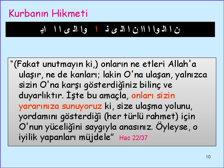 Kurbanın Hikmeti ﻥ ﺍ ﺍﻟ ﻭﺍ ﺍ ﺍﺍ ﻥ ﺍ ﺍﻟ ﻯ ﻧ ﺍ