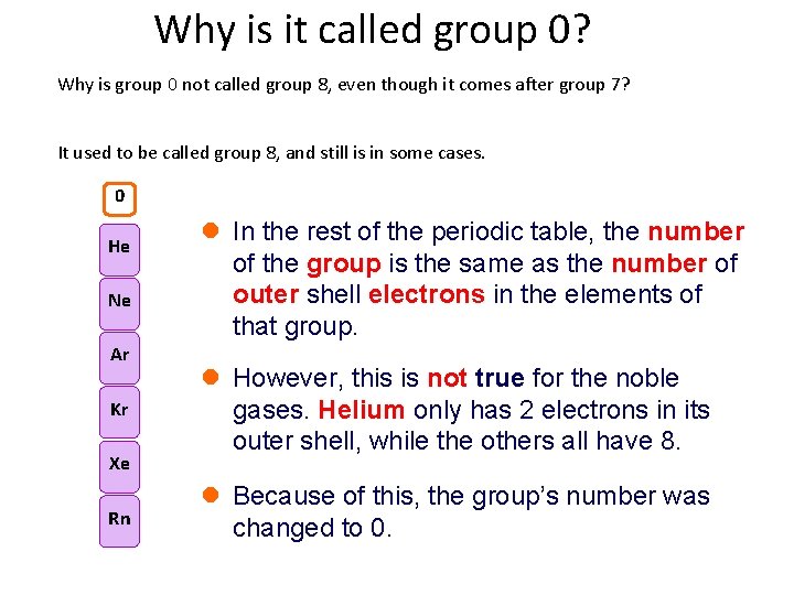 Why is it called group 0? Why is group 0 not called group 8,
