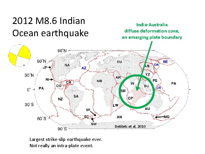 2012 M 8. 6 Indian Ocean earthquake India-Australia diffuse deformation zone, an emerging plate