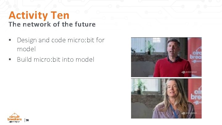 Activity Ten The network of the future • Design and code micro: bit for