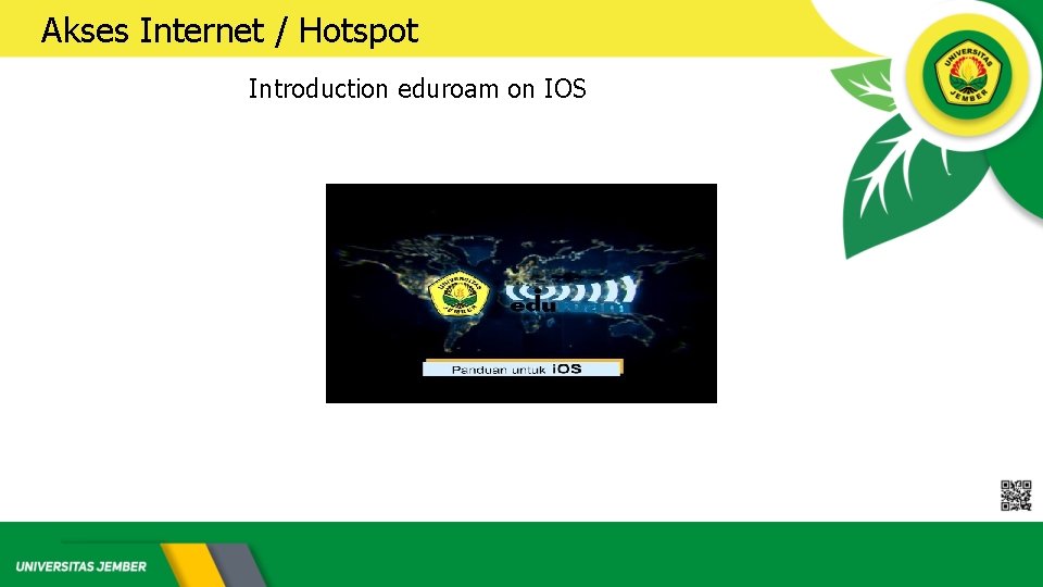 Akses Internet / Hotspot Introduction eduroam on IOS 